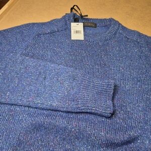 Saks Fifth Avenue Blue Speckled Crewneck Sweater